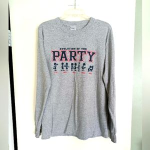 Evolution of the Party graphic long sleeve crewneck t-shirt size M